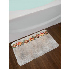 Christmas Themed on Wood Bath Mat