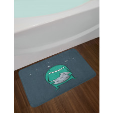 Monster with Sharp Teeth Bath Mat