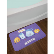 Milk in a Glass Jar Texting Bath Mat