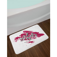 Wording on Paint Stroke Bath Mat