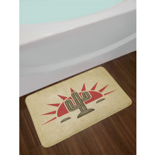 Tribal Saguaro and Sun Bath Mat