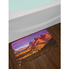 Cliffs Rocks and Violet Sky Bath Mat