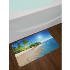 Suuny Ocean Palm Trees Bath Mat