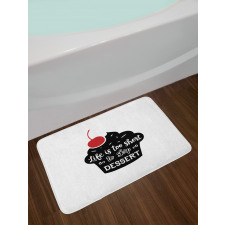 Pastry Silhouette Words Bath Mat