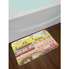 Train Ship Airplane Bus Bath Mat