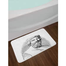 Vintage Sketch of Plato Bath Mat