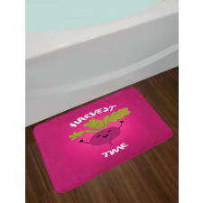 Happy Beet Character Words Bath Mat