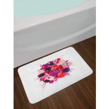 Bouquet of Exotic Flowers Bath Mat