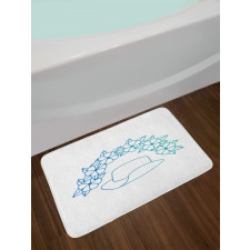 Cowboy Hat and Flower Wreath Bath Mat