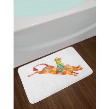 Geometric Fractal Cowboy Bull Bath Mat