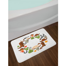 Vintage Wild West and Cowboy Bath Mat