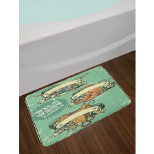 Grunge Retro Cowboy Boots Bath Mat