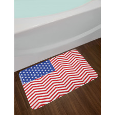 Country Flag with Zigzag Lines Bath Mat