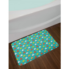 Colorful Yachts Sailing Bath Mat