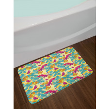 Abstract Leaf Butterfly Bath Mat