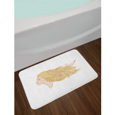 Young Lady with Hair Beads Bath Mat