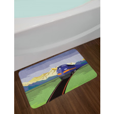 Rural Country Train Design Bath Mat