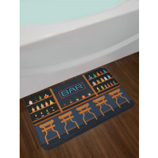 Bar Chairs Cocktail Bottles Bath Mat