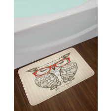 Owl with Be Smart Lettering Bath Mat