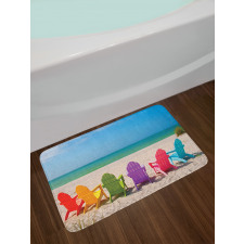 Colorful Wooden Deckchairs Bath Mat