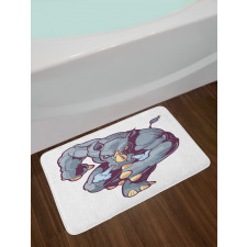 Anthropomorphic Mascot Run Bath Mat