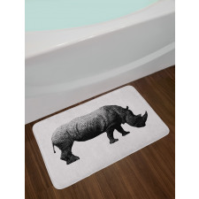 Polygonal Animal Line Art Bath Mat