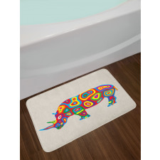 Rainbow Colored Motifs Animal Bath Mat