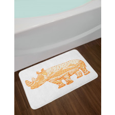 Zentangle Animal Africa Motif Bath Mat