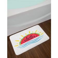 Watermelon Slice Motif Bath Mat