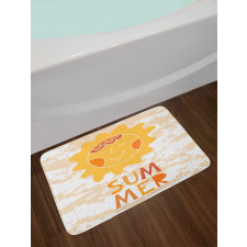 Sun on a Grunge Background Bath Mat