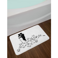 Bride and Groom Abstract Art Bath Mat