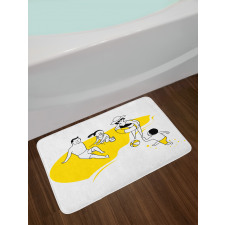 Happy Family at the Beach Bath Mat