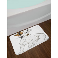 Graphic Puppy Portrait Bath Mat