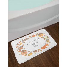 Warm Autumn Tones Cartoon Bath Mat