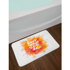 Warm Color Splash Message Bath Mat