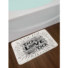 Hand-lettering and Swirls Bath Mat