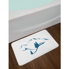 Chalet and Fir Trees Bath Mat