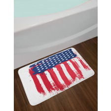 Vertical Hand-drawn Flag Bath Mat