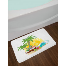 Coconut Drink Palms Bath Mat