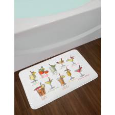 Famous Cocktails Bath Mat