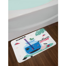 Hello Summer Artwork Bath Mat