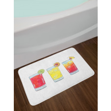 Watercolor Cocktails Bath Mat