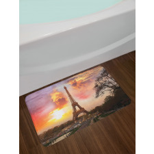 Parisian Cityscape at Sunset Bath Mat