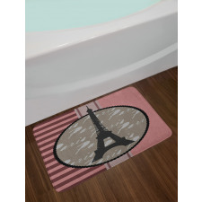 Vintage Eiffel Silhouette Bath Mat