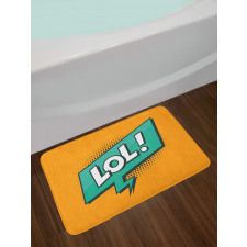 Retro Text with Speech Bubble Bath Mat