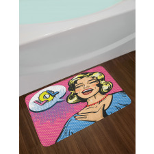 Laughing Woman with Closed Eyes Bath Mat