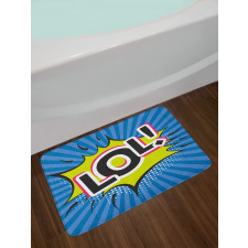 Speech Bubble Halftone Stripes Bath Mat