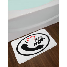 I Love You Mom Message Bath Mat