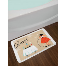 Mom Phone Dinner Table Bath Mat