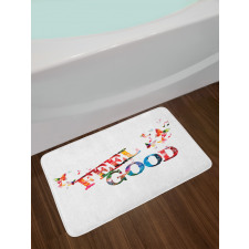 Colorful with Butterflies Bath Mat